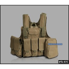 野戰搖滾-生存遊戲 美軍 CIRAS MAR 戰術背心 黑色軍綠色狼棕色多地形迷彩 特警背心防彈背心抗彈背心, 狼棕色, 1個