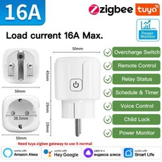 플러그 스마트 소켓 콘센트 전원 모니터 어댑터 포함된 음성, 1개, A. 1 piece pack, 3. Zigbee Version 16A