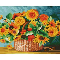 DIY 명화 비즈 보석십자수세트 A-011 해바라기 분수 중형 40x50, 1개