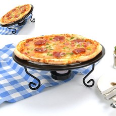 이햐 홍익 피자팬 내열도자기 웰빙세라믹 황토 무공해 서빙접시 서버 피자전용 오븐사용 도자기접시, 홍익 피자팬 소