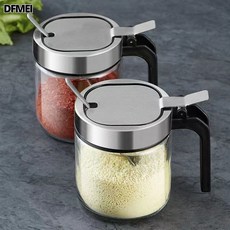 DFMEI 高端廚房調料盒鹽罐調料罐子玻璃調料瓶家用調味罐收納盒組合套裝, 1個