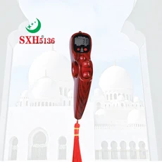 SXH5136 공장 도매 대리석 색상 전자식 계수기 LED 경음 기도용 디지털 타스비 구슬 묵주, 05 Wooden Red