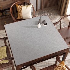 加厚棉麻麻將桌墊 防水免洗桌布 桌遊棋牌室專用桌墊, 1個, 超厚4MM 淺灰色 棉麻+橡膠底,50*50cm 柔軟親膚 透氣排汗