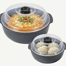 누엔비 국산 전자레인지 찜기 실속 2종 세트 만두 고구마 라면, 그레이 실속 2종 세트 (소형+중형), 1세트
