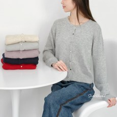 (Sharkhead) 羊絨針織小外套 長袖 短版 愛心金扣, 深藍,F, 1個