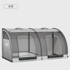 Jupet 便攜折疊寵物車載籠, 灰色 - 寵物可摺疊車載籠 100*50*50—建議50斤內寵物, 1個