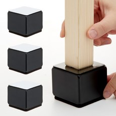 곽씨네 슈퍼 가구 다리 높이조절발 60x52mm 사각, 블랙, 4개