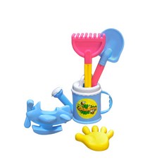 【Treewalker露遊】澆水器沙灘豪華套裝組 夏日玩砂 鏟子 玩沙組 沙灘玩具 海邊玩具 耙子 砂子玩具, 1個