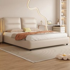 엘티제이 원목 침대 가정용 안방 심플 모던 침대 프레임 A80, 아이보리+매트리스 두께 16cm