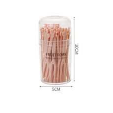 50 개/대 만화 미니 과일 포크 일회용 케이크 디저트 음식 포크 점심 도시락 추천 Tenedores De Fruta Para Niños, 박스 핑크