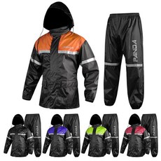남성 및 여성용 방수 오토바이 레인 수트 아웃도어 사이클링 투피스 통기성 방풍 비 날씨 보호 (오렌지 XL) 318793, 남성 및 여성용 방수 오토바이 레인 수트 아웃도어 사이
