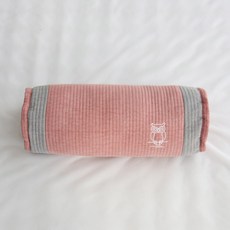 아르떼베딩 부엉이 풍수 자수 경추 목 메밀베개, 1개, 부엉이 원형 메밀베개(핑크)