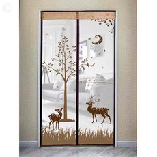 [오늘의택] 출입문 방충 문모기장 브라운 100x210cm 자석식방충망