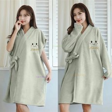 批發直銷浴袍可穿衣式長袖浴巾加厚吸水柔軟女士鼕季長款睡衣浴裙洗澡浴衣, 1個, 豆沙紫：無袖綁帶浴袍,身高181cm內/體重175斤內可穿