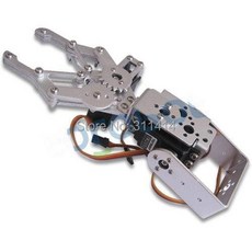 세트 DOF 알루미늄 로봇 클램프 클로 마운트 키트 서보 없음 조립 소매, Silver With Servos