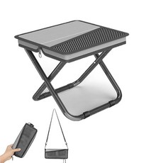 Zabplox 2-in-1 Collapsible Camping Stool & Sling Bag / 220LB Load Capacity Folding Portable Fishin, 회색