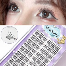 우베리 인조 가닥속눈썹 아이돌 포인트래쉬 A형 자연스러운 속눈썹연장 대용량 아이래쉬 10줄 60모, 1개, M02