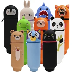 동물 스탠딩 필통 학생 학교 사무실 개학 선물에 한 펜 홀더, penguin