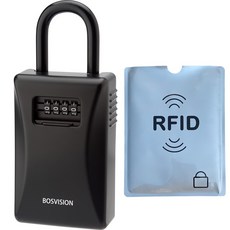 BOSVISION 博士威 台灣製造 四字輪鑰匙收納盒 掛勾式密碼盒 短掛勾款+鋁箔防側錄袋