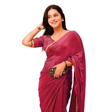 Pionex Jimmy Chu 패브릭 사리 우아한 자수 테두리 Rani