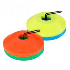 접시콘 트레이닝 마커 미니 콘 축구 훈련용 플랫 마커 색상별 10개 20개 세트, 노랑/파랑