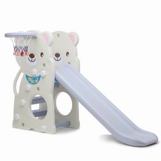 TOY MONARCH 小熊溜滑梯 CHD-160 兒童室內滑梯 投籃架, 白色