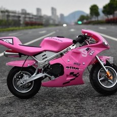 小型摩托車 機車49CC二衝汽油迷你彩燈小跑車電動兒童機車成人趴車 迷你 摩托車 機車 重機 檔車 越野車 兒童摩托車, 新款螢光粉色二衝燈款, 1個