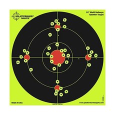 스플래터버스트 타겟 12인치 멀티 불스아이 스플래터 충돌 시 선명한 형광 노란색으로 폭발하는 사격 표적 미국산, 25개 팩