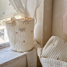 돗투돗 정품 뉴 100수 누빔 자수 원형 마실백, 튤립