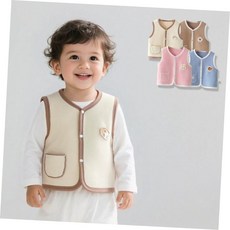 포슬패치 여아남아 극세사 아기꽃자수핀 수면조끼 205970