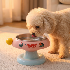 마카롱 고양이 강아지 밥그릇 스테인레스 소형견 반려동물 물그릇 미끄럼방지 사료그릇 위생 펫 식기, 1개, 체리블라썸 핑크