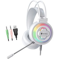 게이밍 오버이어 3.5mm 헤드셋 이어폰 마이크 포함 광범위 호환 이어오디오 무광택 5mm USB, 5Mm with Usb White