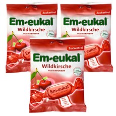 Em-eukal 野生櫻桃口味無糖糖果, 75g, 3袋