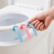 변기뚜껑 손잡이 위생 변기커버 손잡이 4P, 핑크2P+블루2P