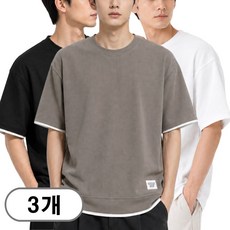 차쿠 2+1 남성 이중 와플 반팔티 라운드 편한 기본 티셔츠