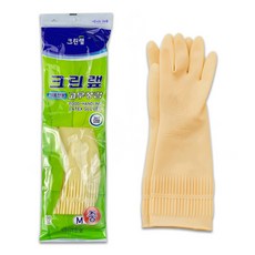 크린랩 식품전용 고무장갑 (M)중, 미색, 중(M), 1개