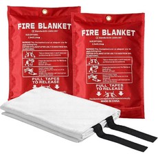 Oruiiju 파이어 담요 2팩 유리 섬유 99.1 x 99.5cm(39 39인치) 고온 저항 주방 및 가정 비상 대비 170089, Oruiiju 파이어 담요, 2팩, 유리 섬유, 99.