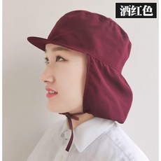 無品牌 防塵包頭帽 透氣工帽 男女通用 車間防掉髮 廚房餐飲防油煙, 酒紅色 的確良薄款, 1個