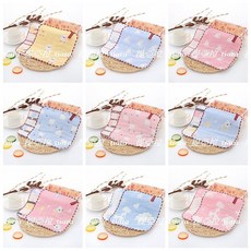 六層紗純棉紗布巾 25*25cm 可愛卡通方巾 幼兒園手帕/小手帕/抹布/擦澡巾 口水巾