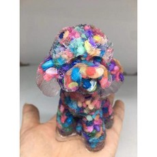 애완돌 반려돌 푸들 펫돌 반려석 애완석 돌멩이 키우기, 레인보우, 1개