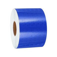 uxcell 반사 테이프 7.5cm x 25m 블루 안전 경고 스티커, ブルー, 1개