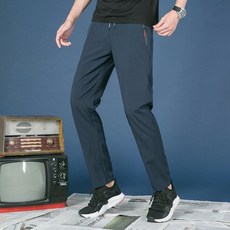 M-5XL 春夏季薄款彈性休閒褲 修身男褲 男生工作長褲 直筒小腳褲