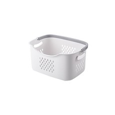 手提洗衣籃【小號】棉麻收納籃：洗衣籃、髒衣籃、衣物籃、手提籃、收衣籃, 手提洗衣籃 (小號 白色), 白色