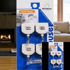 접착식 화이트 둥근사각행거 4개입 감성디자인 다용도걸이 다용도걸이훅 걸이