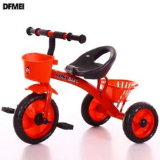 DFMEI 兒童三輪車腳蹬腳踏車寶寶手推單車1-3-5-6歲 小孩玩具車, 1個, 1cm, 經典前後框紅色:參考詳情