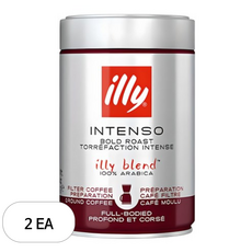 일리 인텐소 볼드 로스트 필터 그라운드 원두, 커피메이커, 250g, 2개