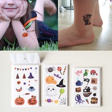 The Yujin 兒童萬聖節紋身貼紙系列 (10張+10張+10張) 指甲花紋身轉印貼紙, 混合顏色, 1套