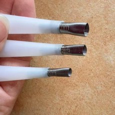 不鏽鋼彎膠嘴 玻璃膠嘴 適用於填縫膠 結構膠, 1個, 3個裝小口玻璃膠彎不鏽鋼彎膠嘴567各1