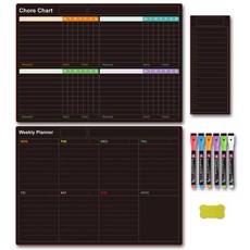 검은색 자기 메시지 보드 계획 테이블 배경에 탈착식 지울 수 있는 냉장고 스티커, GT-1033-3, 1개