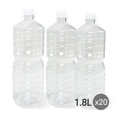 물통 원형 생수병 투명pet 밀폐용기 공병 (세트), 20개, 1.8L